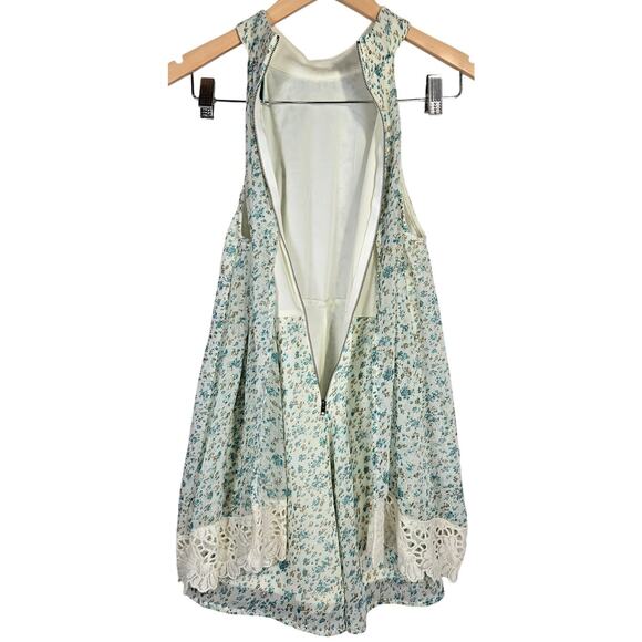Judith March Floral Halter Back Zip‎ Flowy Romper M - Picture 3 of 9